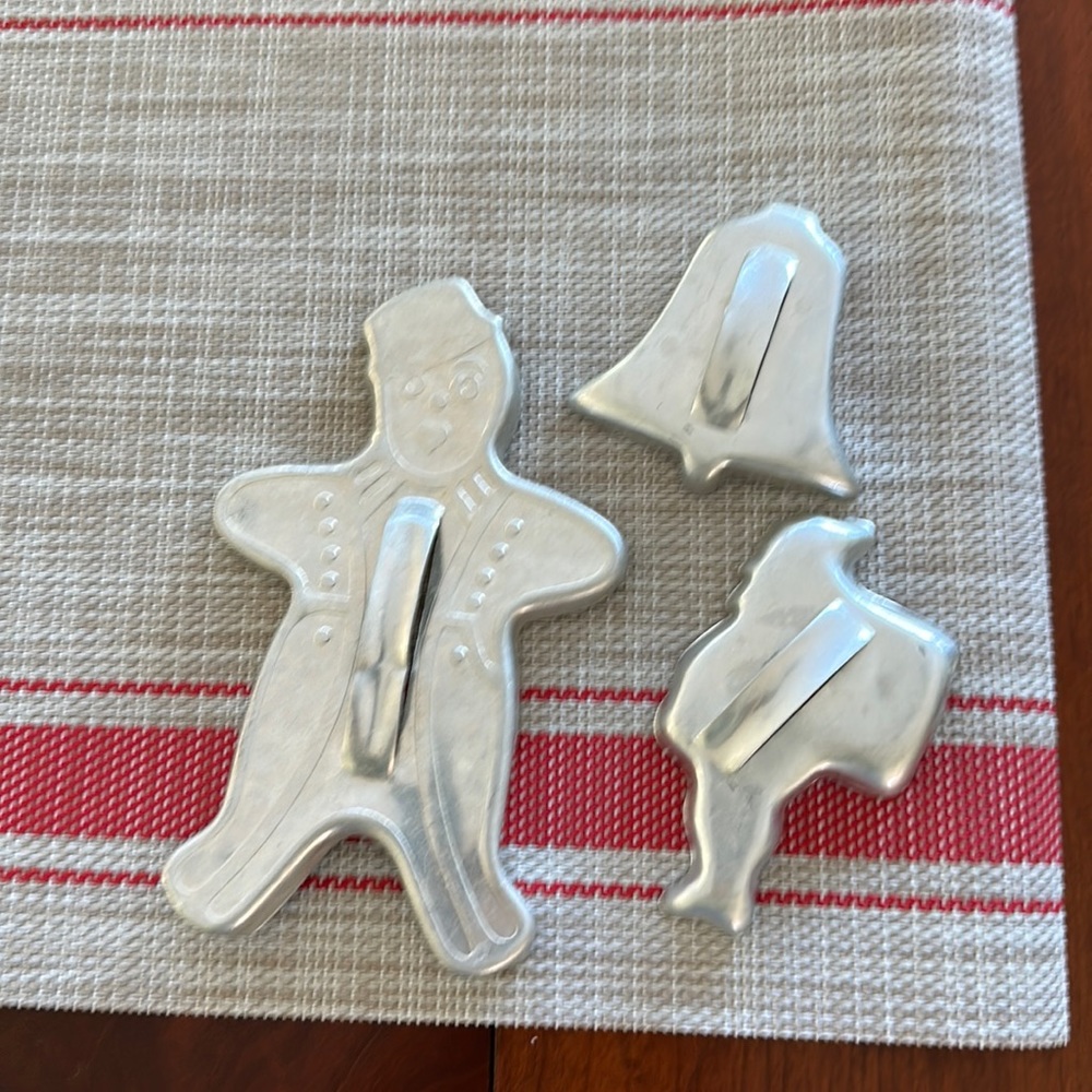 3 Vintage Aluminum Christmas Cookie Cutters